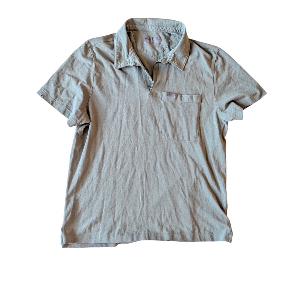 FIGS PRO Men's‎ Olive Green Pima Cotton Pique Short Sleeve Polo Shirt- XL